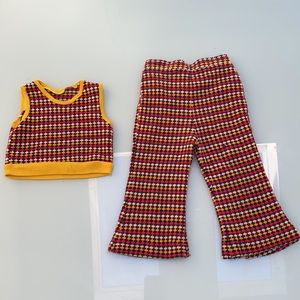 Vintage Sweater Bell vest set flare 3/4 groovy OAK